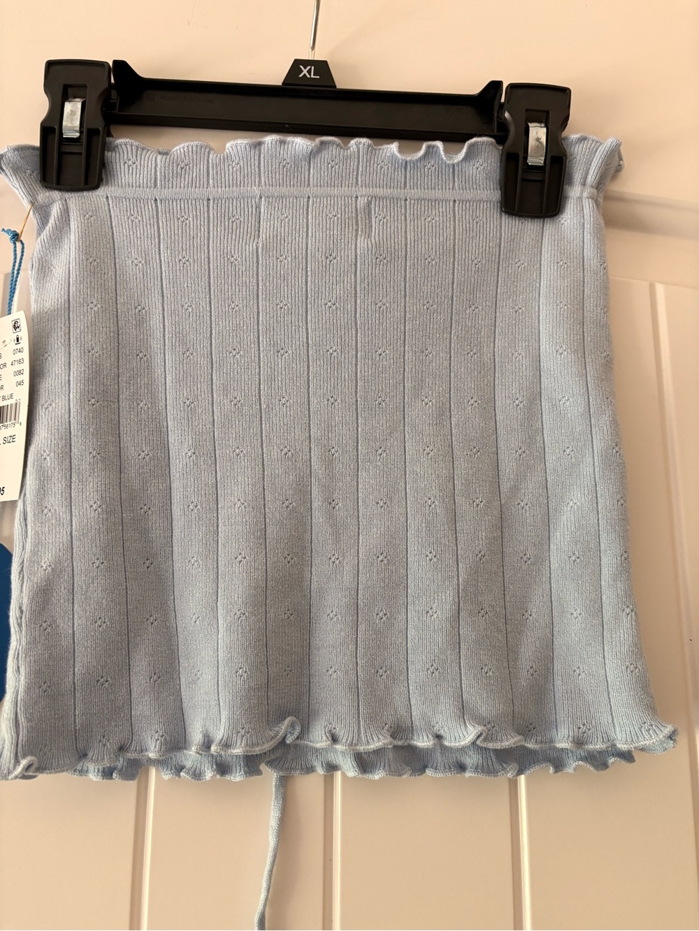 PacSun Pastel Blue Ribbed top with Drawstring - Picture 2 of 6